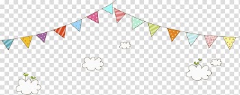 Banner , Cartoon Child Illustration, Hand painted Bunting transparent background PNG clipart