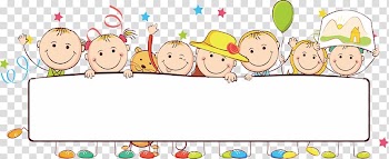 Banner Child Illustration, Cartoon kids, children illustration transparent background PNG clipart