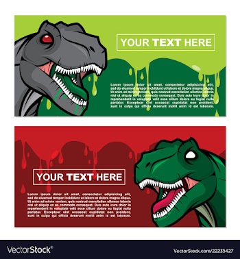 Banner design with t-rex monster theme vector image