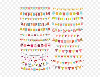 Banner Flag Bunting Illustration - Color decorative hanging flag pictures 