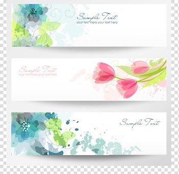 Banner Flower , watercolor leaves transparent background PNG clipart