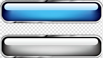 Banner glass texture button, two blue and gray templates transparent background PNG clipart