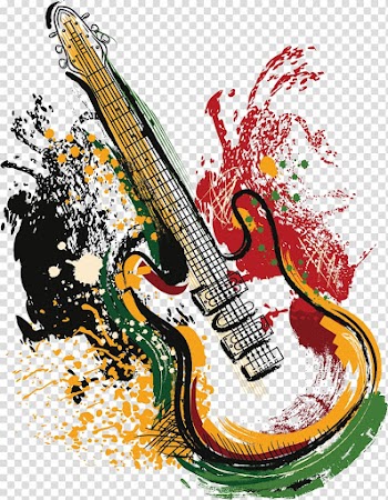 Banner illustration, Electric guitar Grunge Poster, Art Guitar transparent background PNG clipart