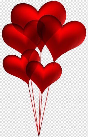 Banner illustration, Heart illustration , Red Heart Balloons transparent background PNG clipart