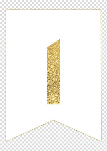 Banner Letter Gold Message Font, paper banner letter transparent background PNG clipart