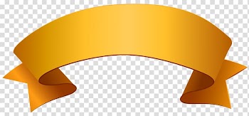 Banner Orange ribbon , gold ribbons transparent background PNG clipart