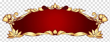 Banner , Red Deco Banner , floral frame illustration transparent background PNG clipart