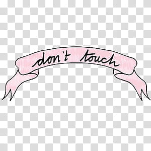 Banner s, pink ribbon with don't touch transparent background PNG clipart