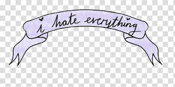 Banner s, purple scroll with i hate everything text overlay transparent background PNG clipart