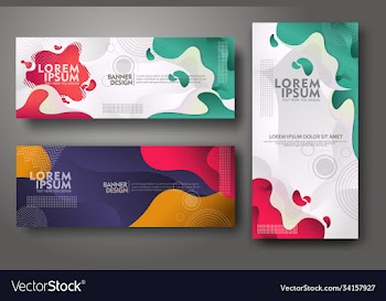 banner set design template in trendy vibrant