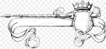 Banner Stock photography Clip art - Western style spear and shield banner 