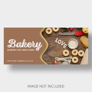 Banner template bakery valentine's day Free Psd
