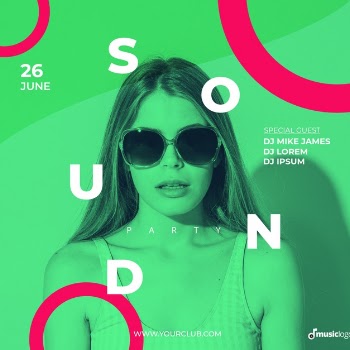 Banner template for sound festival Free Psd
