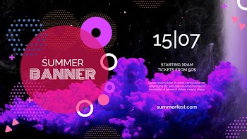 Banner template for summer festival Free Psd