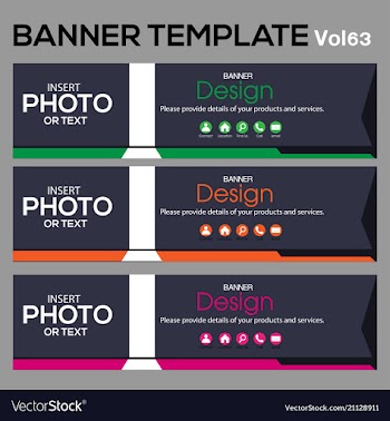 Banner template for web design vector image