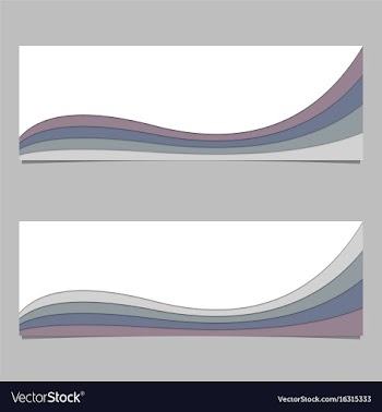 Banner template from curved layers - design with vector image