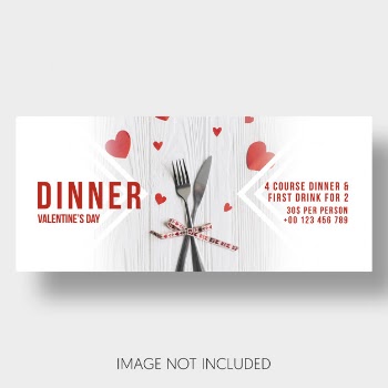Banner template restaurant couple valentine's day Free Psd