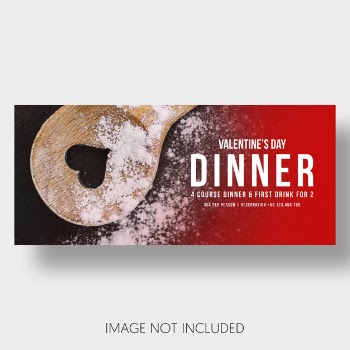 Banner template restaurant valentine's day Free Psd