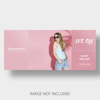 Banner template sales valentine's day Free Psd