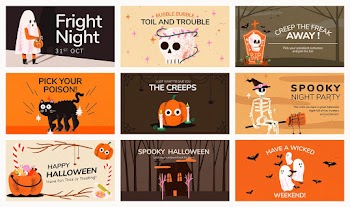 Banner templates vector, Halloween set with… | Free stock illustration | High Resolution graphic