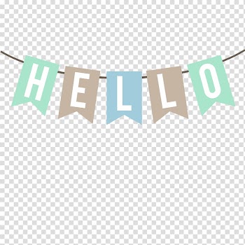 Banner Textile Bib, HELLO color banner transparent background PNG clipart