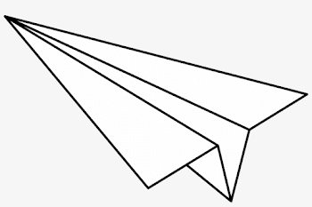 Banner Transparent Big Image - Paper Airplane Clipart Black And ...