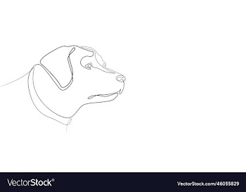 banner with a stylized dog on a white backgroun