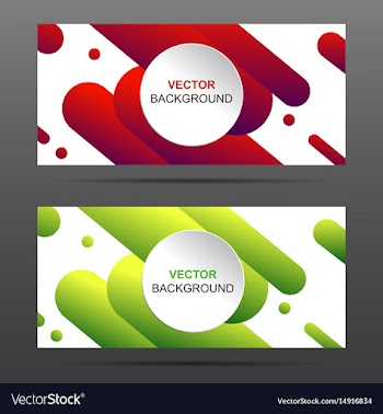 banner with abstract colorful shapes