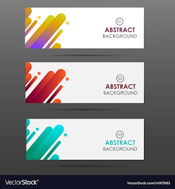 banner with abstract colorful shapes