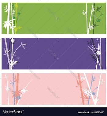 Banner with bamboo branches vector image