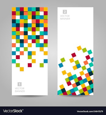 banner with colorful squares