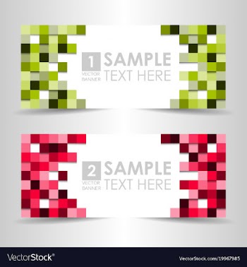banner with colorful squares