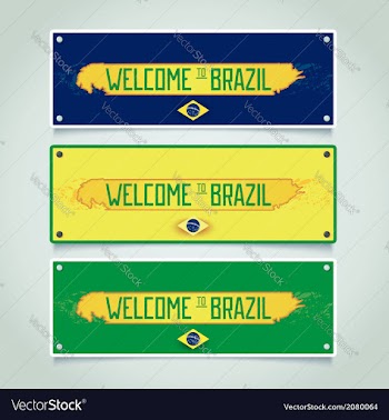 Banners set - welcome to Brazil vector image