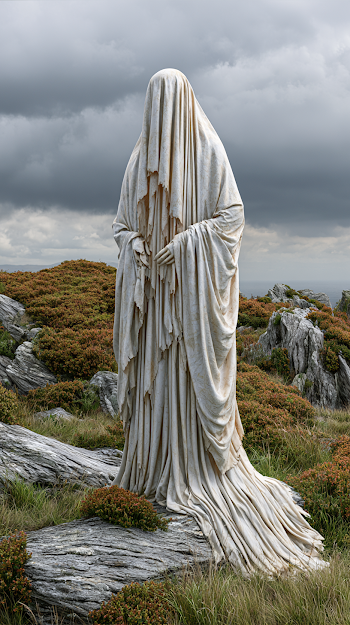 Banshee from Irish Mythology in Landscape