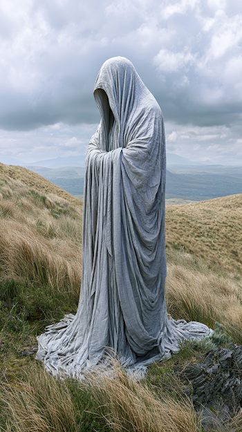 Banshee from Irish Mythology on a Hill