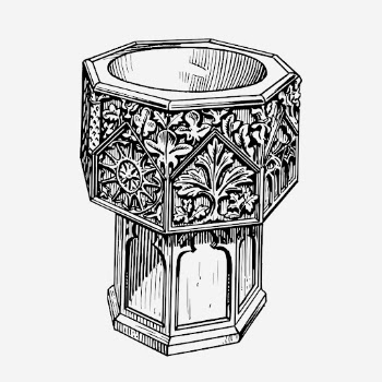 Baptismal font hand drawn illustration. | Free Photo - rawpixel