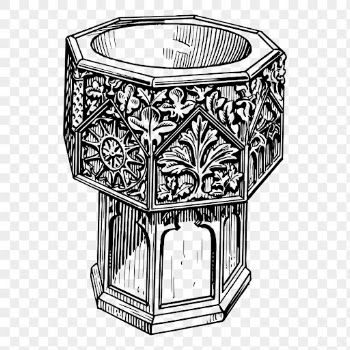 Baptismal font png sticker drawing | Free PNG - rawpixel