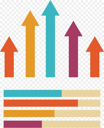 Bar chart Arrow Statistics - Color arrow bar chart 