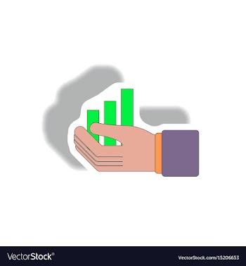 Bar graph and hand in paper vector image