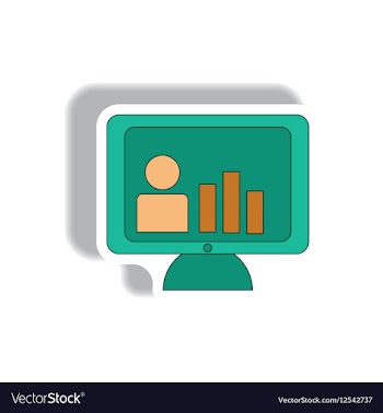 Bar graph and online report in vector image