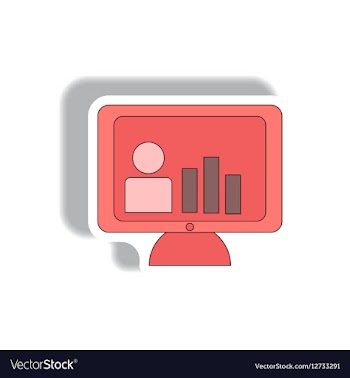 Bar graph and online report in vector image