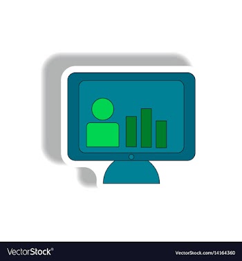 Bar graph and online report in vector image