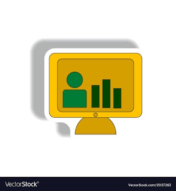 Bar graph and online report in vector image