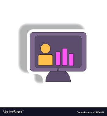 Bar graph and online report in vector image