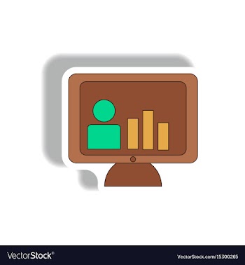 Bar graph and online report in vector image