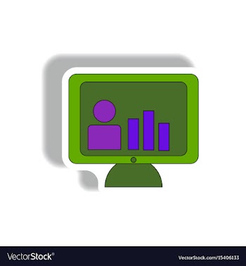Bar graph and online report in vector image