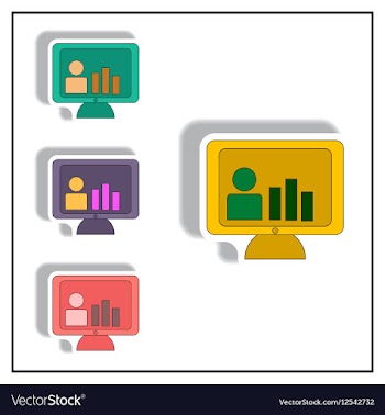 Bar graph and online report vector image