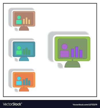 Bar graph and online report vector image