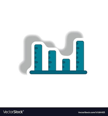 Bar graph business statistic vector image