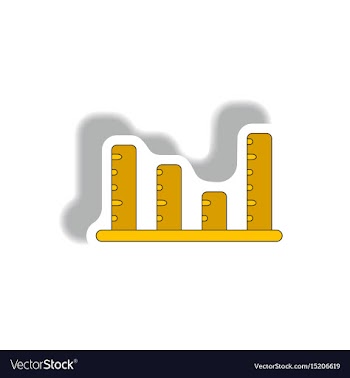 Bar graph business statistic vector image